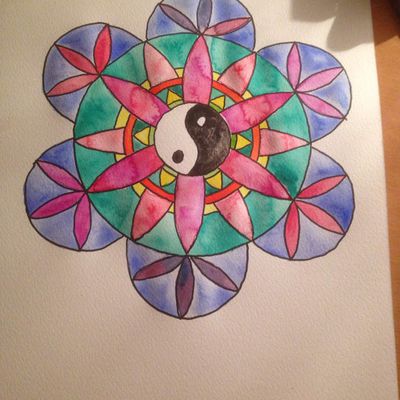 Aquarelle mandala par La