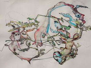 Aquarelles, watercolor, size: 50 x 65 cm