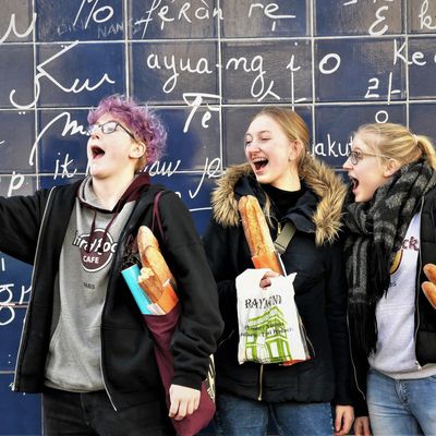 24 février. Mur des "Je t'aime". Square Jehan-Rictus.