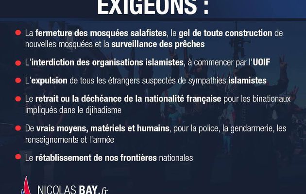 Face à la menace islamiste, soyons INTRANSIGEANTS !