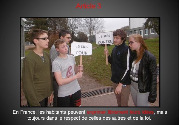 La charte de la laïcité mise en image par la classe de 3ème