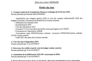 CHEMAZE : Les sujets à l'ordre du jour du Conseil municipal prévu le lundi 8 mars 21