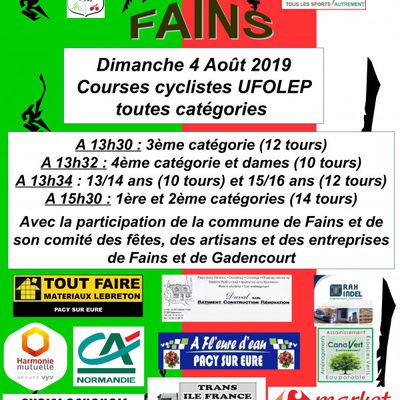 Les résultats des courses UFOLEP de Fains (27)