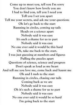 The scientist lyrics