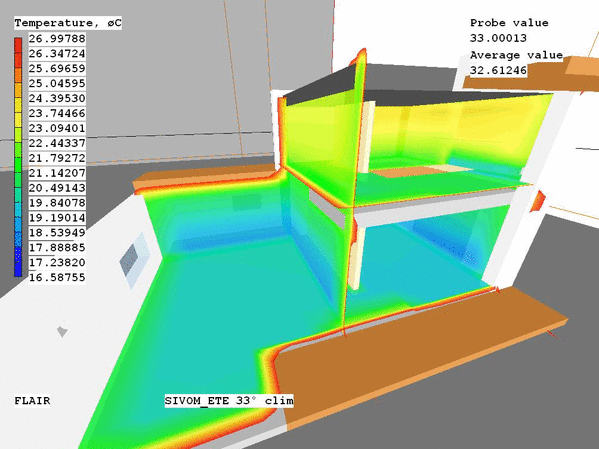 Atelier d'architecture ecologique Archi&co : rehabilitation plus ossature bois, etude thermique cfd pour optimisation du confort d'hiver et du confort d'été