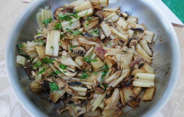 Poêlée de blettes aux champignons 