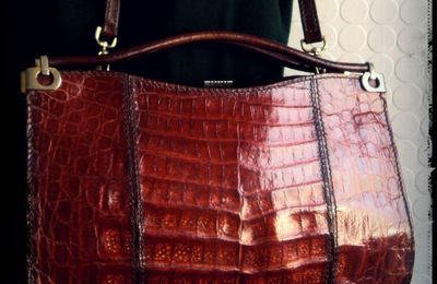 Superbe Sac à Main Ancien en Croco