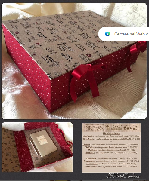 C O R S I  di : cartonaggio  e  cucito creativo abbinato a ricamo  - applique
