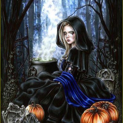 Halloween et sorcières en peinture et illustrations -  sorcière - Enys Guerrero