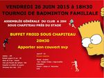 Rencontre familiale de badminton et repas fin de saison 2014/2015