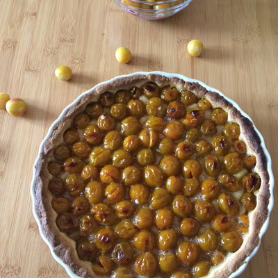 Tarte aux mirabelles, pâte sablée à l’amande