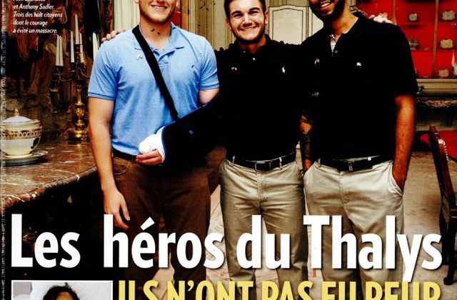 Les héros du Thalys en Une de Paris Match et VSD ce jeudi.