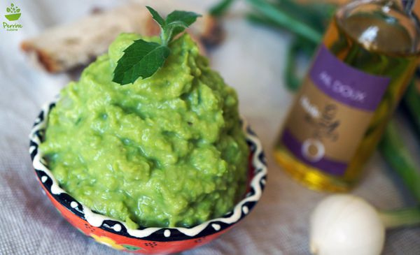 Tartinade aux petits pois, courgette et menthe, comme un guacamole