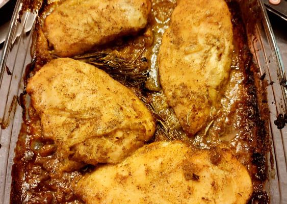 ESCALOPES DE POULET MOUTARDE MIEL