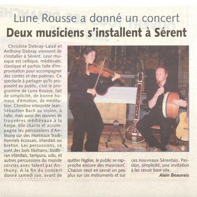 Article de Presse du concert du 17 Octobre