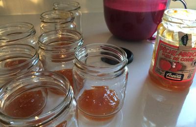 Yaourts à la confiture pêche abricot et miel