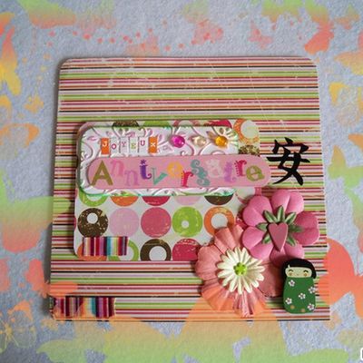 Carte anniversaire scrapée