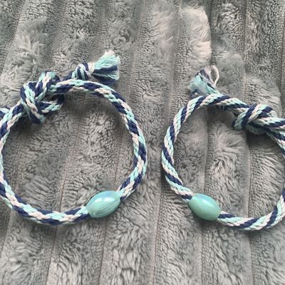 Kumihimo : deux joli bracelet assorti de couleur bleue