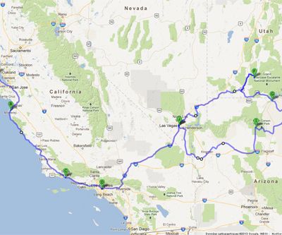 USA 2013 : Le parcours