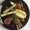 Lamskroon - Prei - Asperge- Wortelen- Lentekruiden - Gerookt Knoflook  