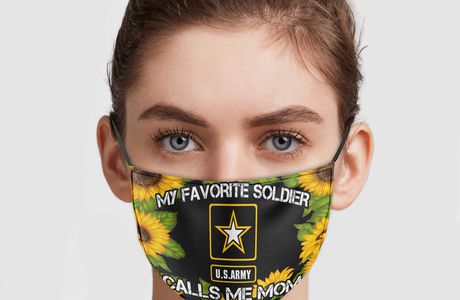 Sunflower – My Favorite Soldier Calls Me Mom Face Mask