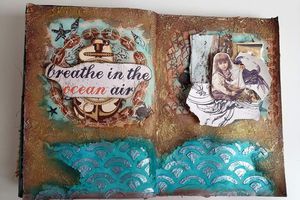 Step by Step Art Journal Page Video Tutorial - By the Sea