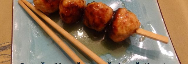 Brochettes de boulettes de poulet yakitori