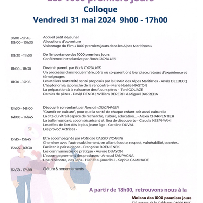 L'école d'Haptonomie au Colloque National des 1000 Premiers Jours le 31 mai 2024