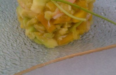 tartare d'avocat/mangue/crevette