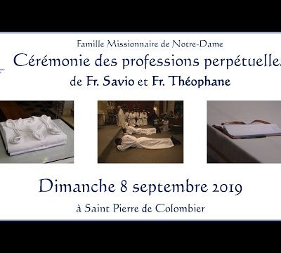 Voeux perpetuels de frere Savio et frere Theophane - 