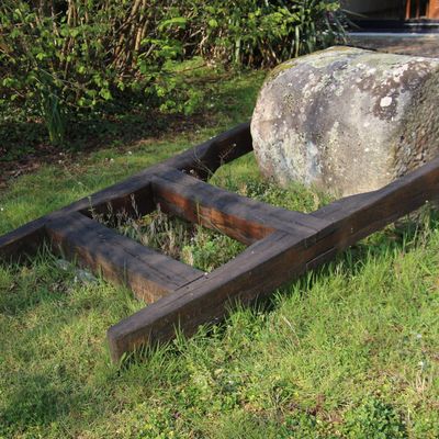 Les rouleaux à dépiquer dans la campagne sarthoise