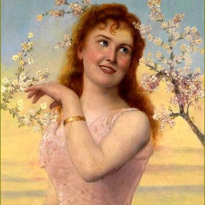 Le printemps et les femmes par les peintres -  Johannes Kleinschmidt  (1858-1905) magie du printemps