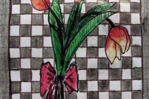 Tulpen auf dem Papier