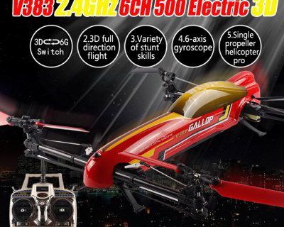 WLtoys V383 500 Electric 3D Inverted Flight 6 Axis Gyro 2.4GHz 6CH RC Quadcopter Stunt UFO