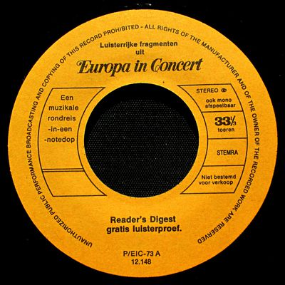 Reader's Digest Gratis Luisterproef - Luisterrijke Fragmenten Uit Europa In Concert 