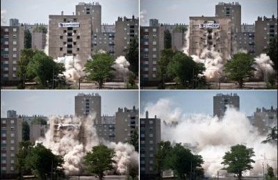 Trois tours d'un quartier de Mâcon ont été détruites à la dynamite dimanche matin