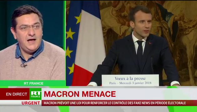 Vœux d'Emmanuel Macron à la presse : Le rédacteur en chef de RT France, Jérôme Bonnet, réagit