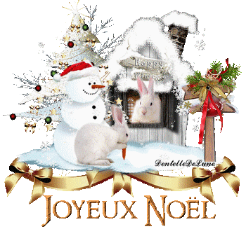 Gif Joyeux Noel Bonhomme De Neige Sapin Scintillant Lapins Les Gifs Animes De Dentelledelune