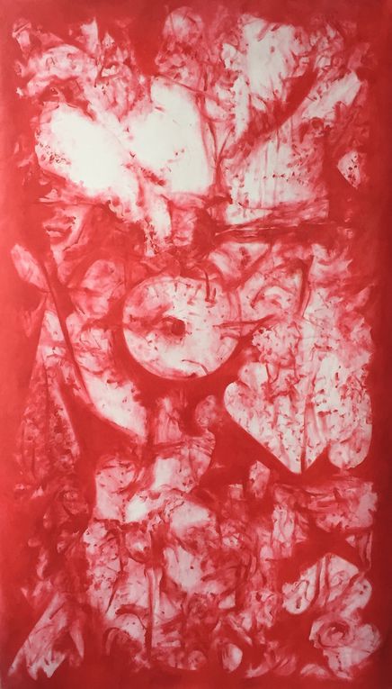 ROUGE pigment huile sur toile 160/90cm 2016 Bénédicte Bucher