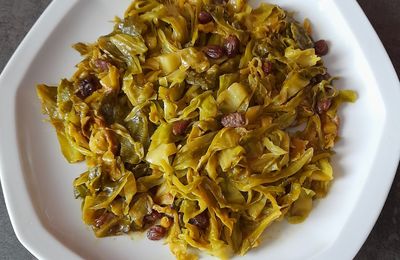 CHOU POINTU AU CURRY, LAIT DE COCO ET RAISINS SECS