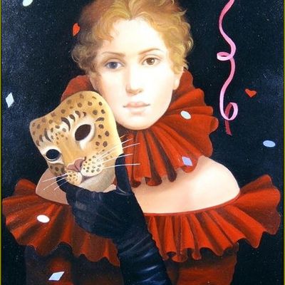 Masques - Carnaval - mardi-gras par les grands peintres  -    Lizzie Riches (1950)  masquerade