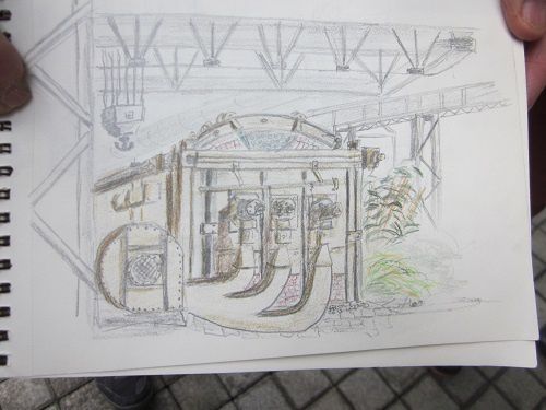 Croquis d'extérieur au jardin des Fonderies