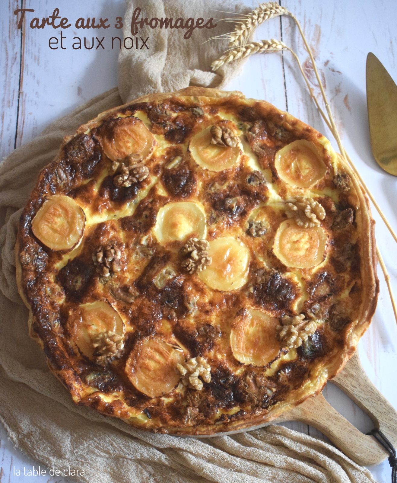 Tarte fromages noix