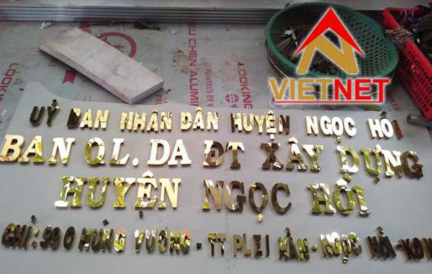 Chữ inox vàng cho chủ đầu tư xây dựng tại Ngọc Hồi - Kon Tum