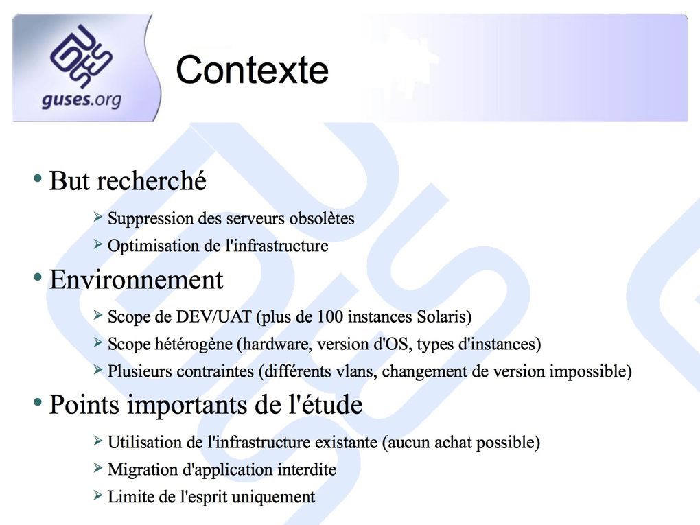 Retour d'expérience d'une consolidation avec Solaris 11