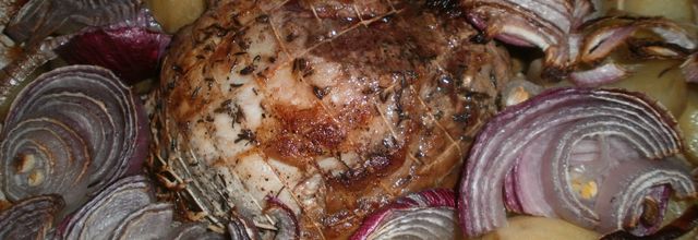 Roti de porc à la boulangére