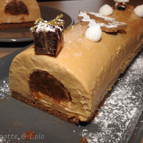 Buche De Noel Facon Delices Pommes Et Speculoos Thermomix Ou Pas La Popotte Lolo