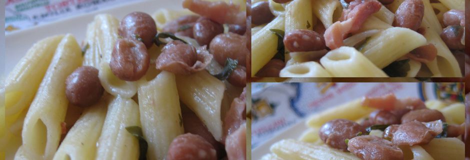 Penne rigate con fagioli e speck