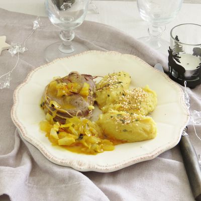 Agneau sauce passion-safran