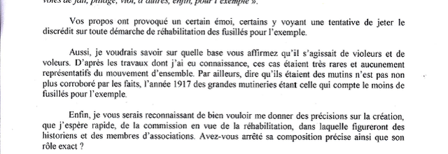 "Fusillés pour l'exemple" : le dossier patine au ministère